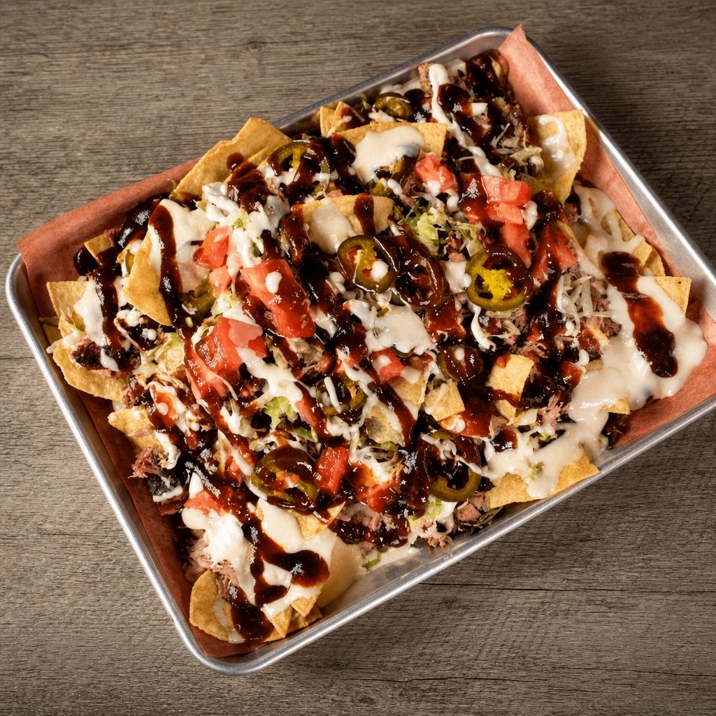Loaded BBQ Nachos (86 Brisket).