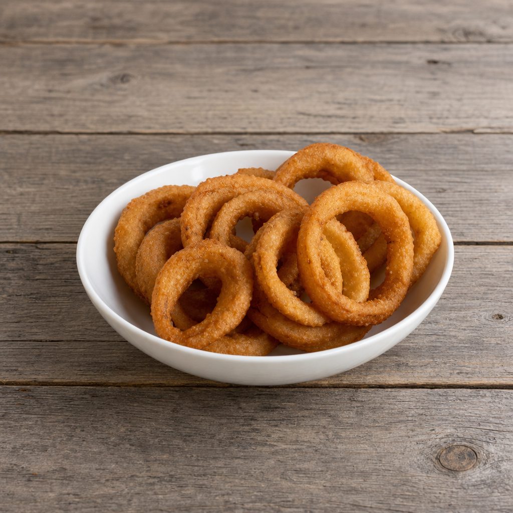 Hand Battered Onion Rings.
