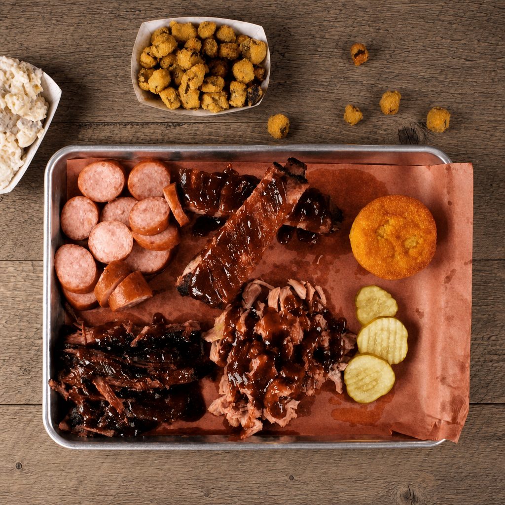 Full Pound Sampler with 4 Meats (86 Brisket).