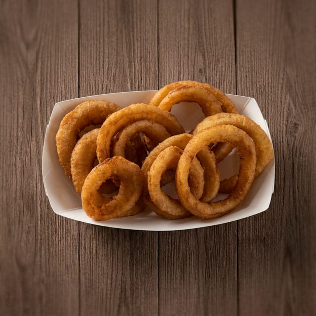 Hand Battered Onion Rings.